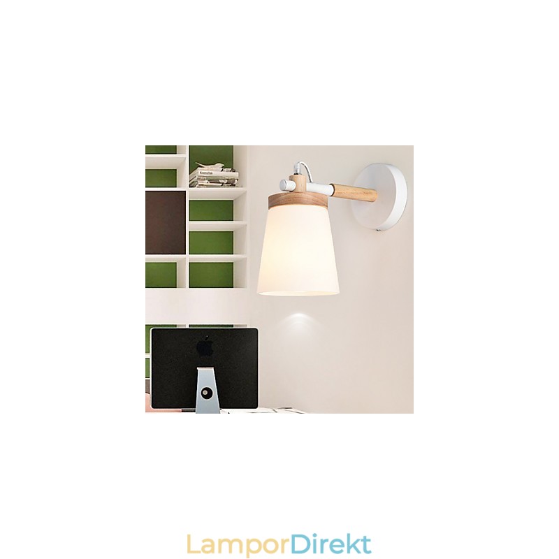 Glasskärm Och Metallbas Vägglampa Funktion Ambient Light Vägglampor Vägglampa
