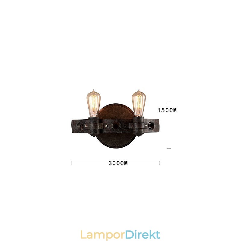 Loftstil Vintage Industriell Kreativ Personlighet Metallvägglampa För Kafferummet Bar Foajén Dekorera Väggbelysning