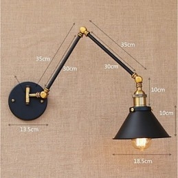 Vintage Country Elektropläterad Funktion För Mini Style Swing Arm Eye Protection Downlight Swing Arm Lights