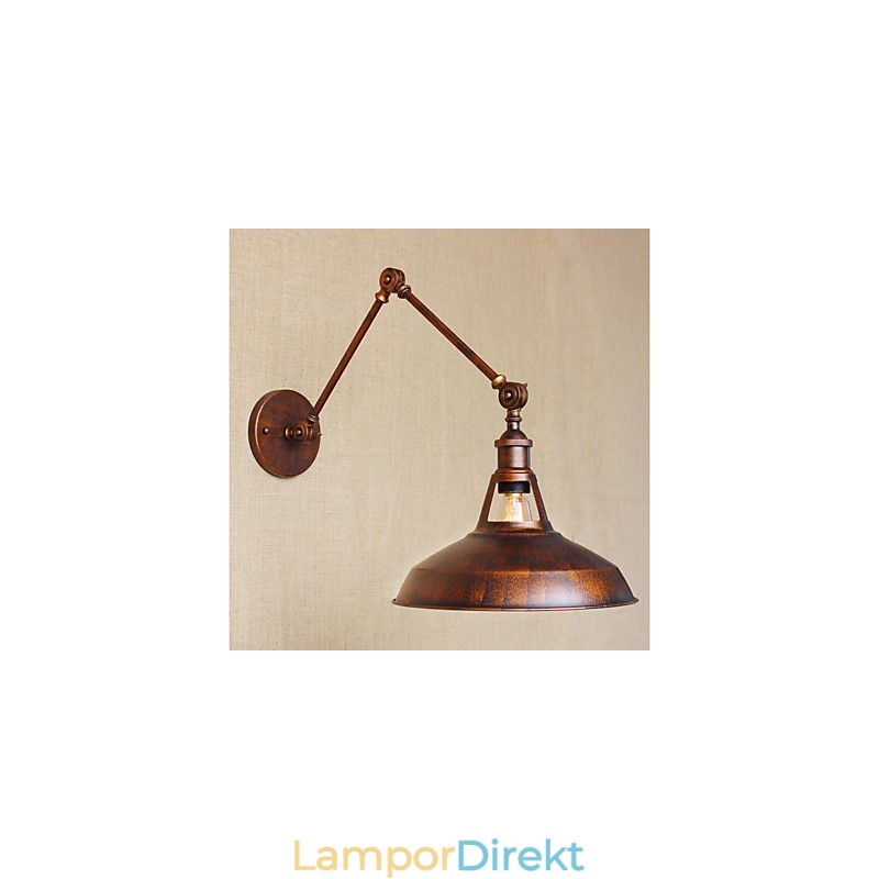 Lång Arm Halvrostig Industriell Retro Nostalgisk Infällbar Vägglampa Vägglampor