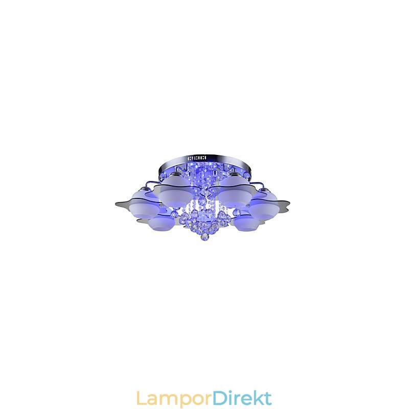 Fjärrkontroll 7 Lampor Med Blue Redss Modern Taklampa Infälld