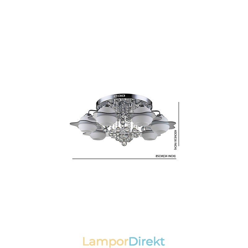 Fjärrkontroll 7 Lampor Med Blue Redss Modern Taklampa Infälld
