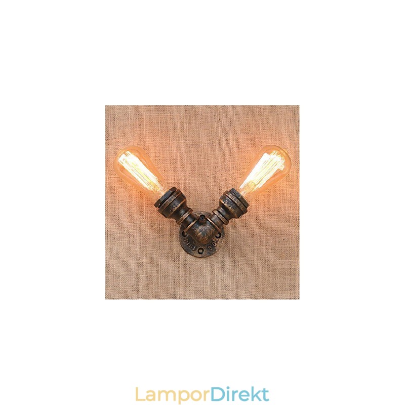Nostalgi Enkel Vattenpipa Dekorativ Liten Vägglampa Vägglampa