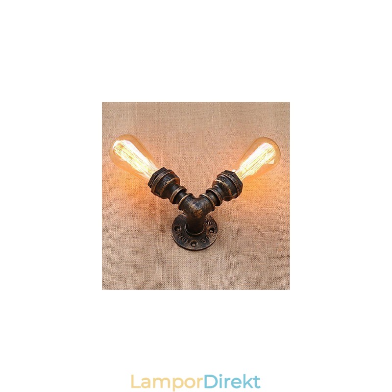 Nostalgi Enkel Vattenpipa Dekorativ Liten Vägglampa Vägglampa
