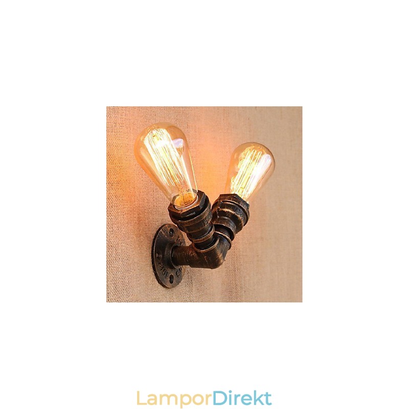 Nostalgi Enkel Vattenpipa Dekorativ Liten Vägglampa Vägglampa
