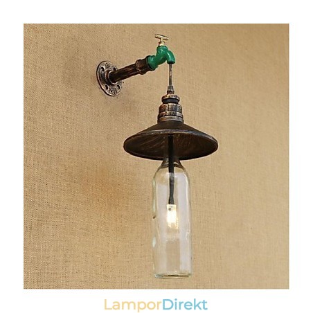 Edison Retro Dekorativ Vattenpipa Vinflaska Vägglampa Vägglampa Edison Retro Dekorativ Vattenpipa Vinflaska Vägglampa Vägglampa