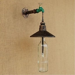 Edison Retro Dekorativ Vattenpipa Vinflaska Vägglampa Vägglampa