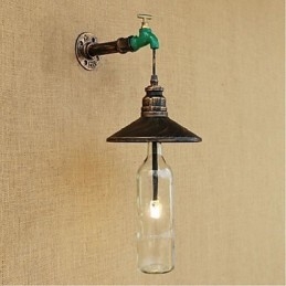 Edison Retro Dekorativ Vattenpipa Vinflaska Vägglampa Vägglampa