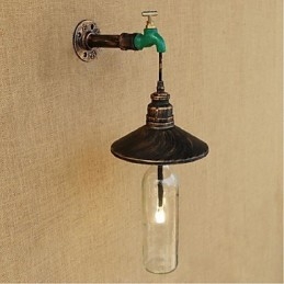 Edison Retro Dekorativ Vattenpipa Vinflaska Vägglampa Vägglampa