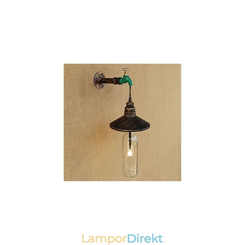 Edison Retro Dekorativ Vattenpipa Vinflaska Vägglampa Vägglampa