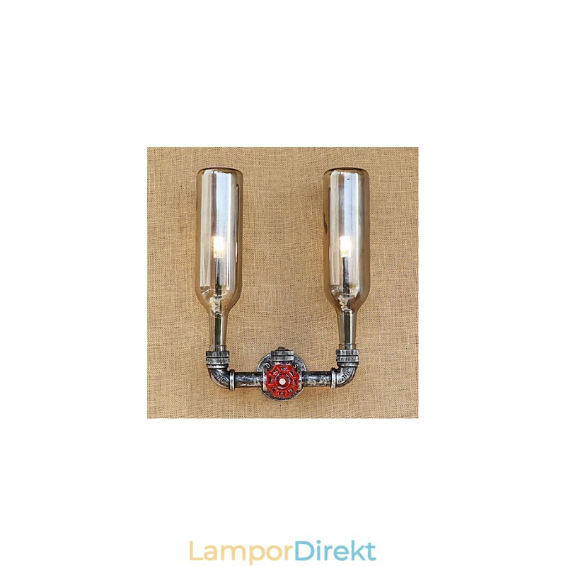 Vattenflaska Vägglampa Vägg Ljusgrå