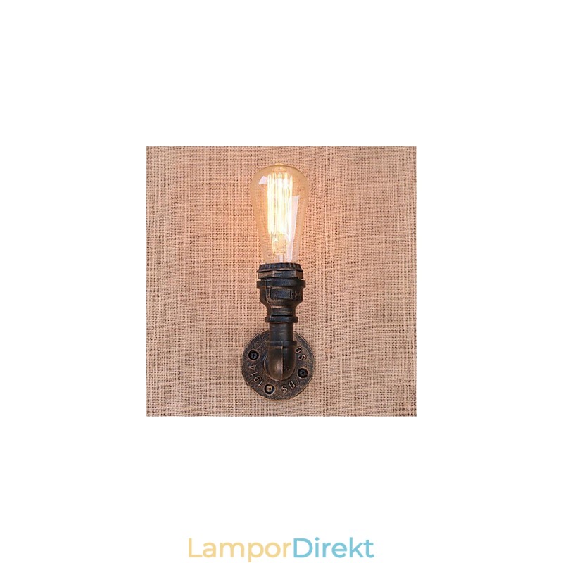 Nostalgi Enkel Vattenpipa Dekorativ Liten Vägglampa Vägglampa