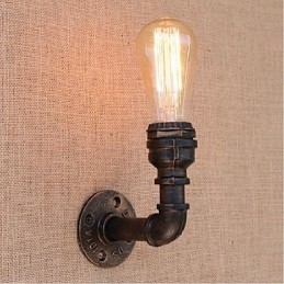 Nostalgi Enkel Vattenpipa Dekorativ Liten Vägglampa Vägglampa