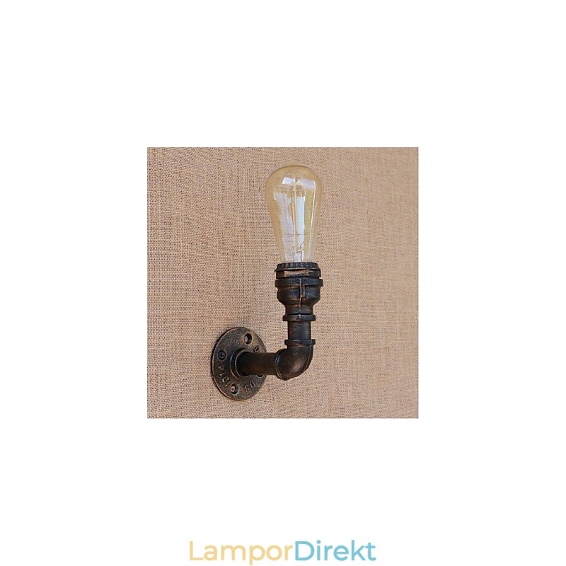 Nostalgi Enkel Vattenpipa Dekorativ Liten Vägglampa Vägglampa