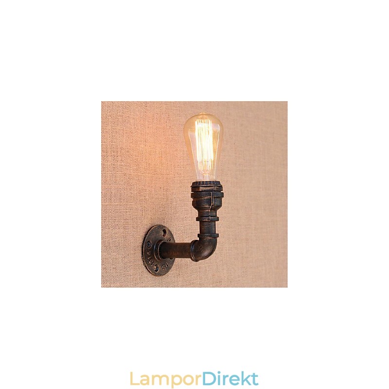 Nostalgi Enkel Vattenpipa Dekorativ Liten Vägglampa Vägglampa