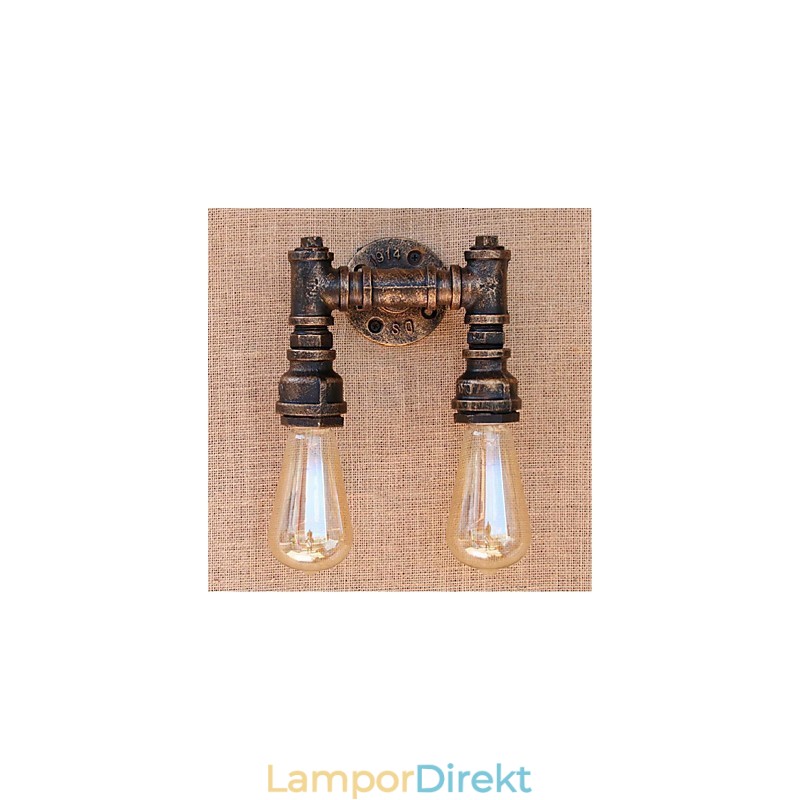Nostalgi Enkel Vattenpipa Dekorativ Liten Vägglampa Vägglampa