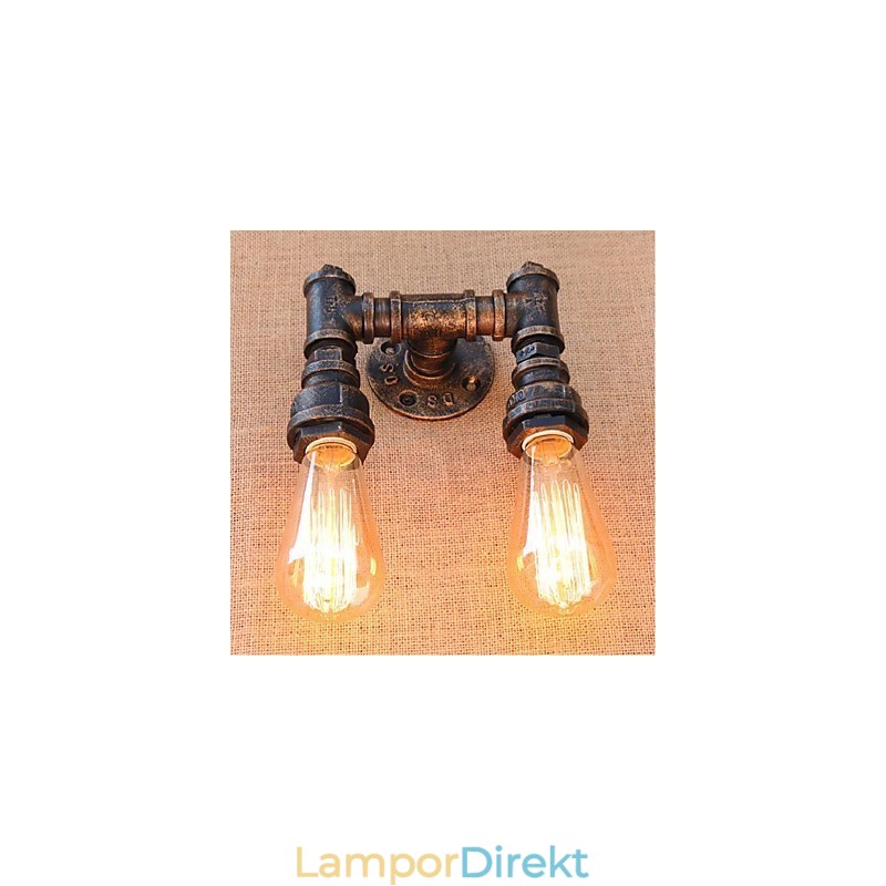 Nostalgi Enkel Vattenpipa Dekorativ Liten Vägglampa Vägglampa