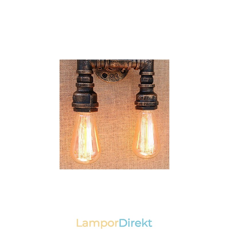 Nostalgi Enkel Vattenpipa Dekorativ Liten Vägglampa Vägglampa