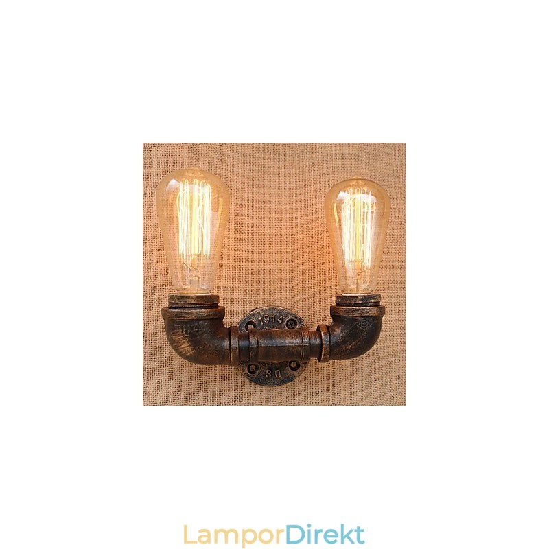 Nostalgi Enkel Vattenpipa Dekorativ Liten Vägglampa Vägglampa