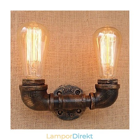 Nostalgi Enkel Vattenpipa Dekorativ Liten Vägglampa Vägglampa Nostalgi Enkel Vattenpipa Dekorativ Liten Vägglampa Vägglampa