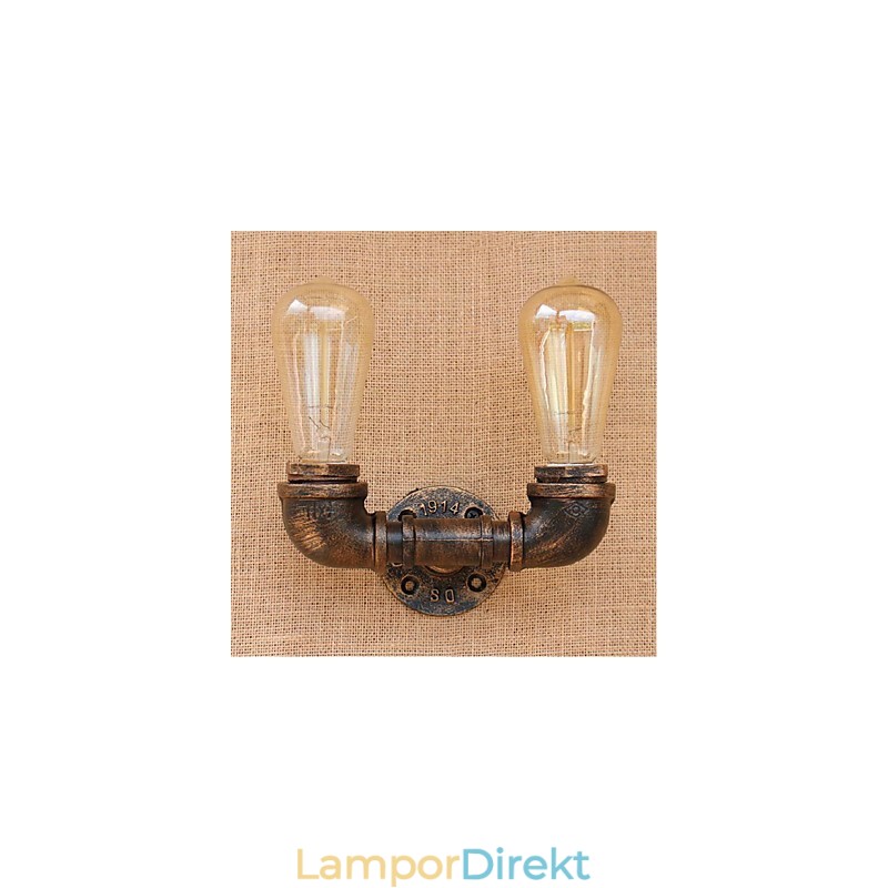 Nostalgi Enkel Vattenpipa Dekorativ Liten Vägglampa Vägglampa