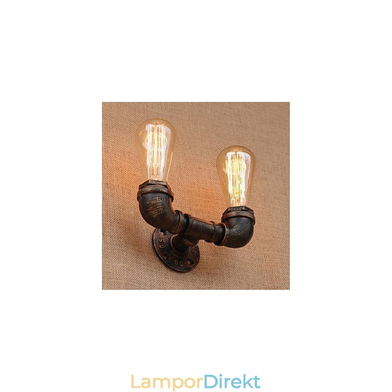 Nostalgi Enkel Vattenpipa Dekorativ Liten Vägglampa Vägglampa