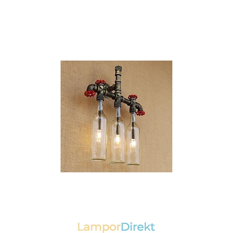 Retro Industrial Wind Switch Vattenflaska Vägglampa Vägglampa