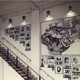 Retro Pipe Vägglampor Enkel Loft Svart Fågelbur Metall Matsal Kök Bar Café Dekorationsbelysning