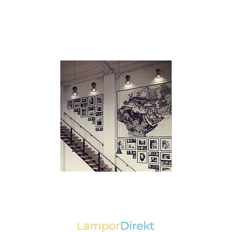 Retro Pipe Vägglampor Enkel Loft Svart Fågelbur Metall Matsal Kök Bar Café Dekorationsbelysning