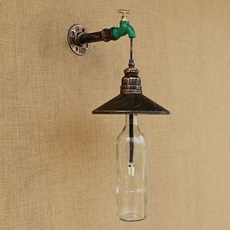 Järnrör Retro Bar Hotelldekoration Rörflaska Vägglampa