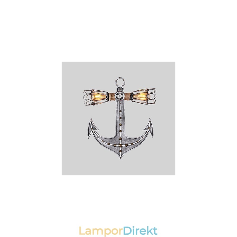 Vintage Industriella Vägglampor Trä Båt Ankare Form Kreativ Restaurang Café Bar Dekoration Belysning