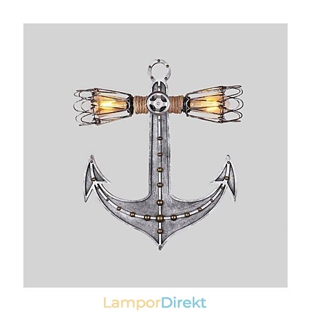 Vintage Industriella Vägglampor Trä Båt Ankare Form Kreativ Restaurang Café Bar Dekoration Belysning