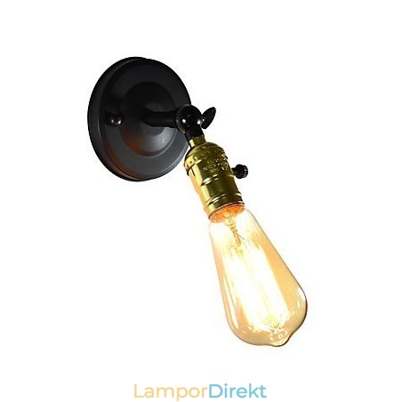Järnvägglampa Svart Enkel Retro Vägglampa Enkelhuvud Dekorativ Vägglampa Europeisk Stil Järnvägglampa Svart Enkel Retro Vägglampa Enkelhuvud Dekorativ Vägglampa Europeisk Stil