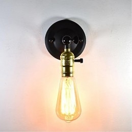 Järnvägglampa Svart Enkel Retro Vägglampa Enkelhuvud Dekorativ Vägglampa Europeisk Stil