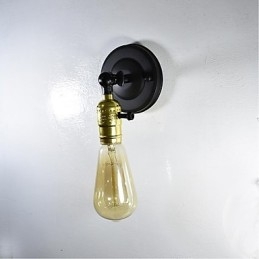 Järnvägglampa Svart Enkel Retro Vägglampa Enkelhuvud Dekorativ Vägglampa Europeisk Stil