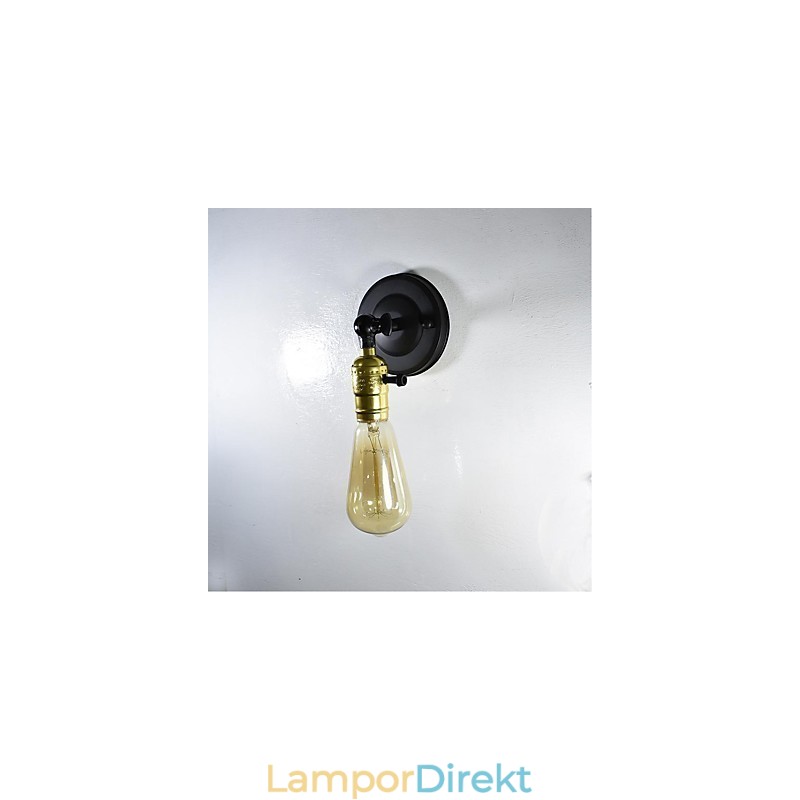 Järnvägglampa Svart Enkel Retro Vägglampa Enkelhuvud Dekorativ Vägglampa Europeisk Stil