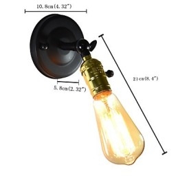 Järnvägglampa Svart Enkel Retro Vägglampa Enkelhuvud Dekorativ Vägglampa Europeisk Stil