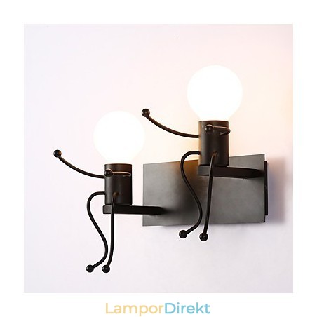 Robotform Vintage Metall Industriell Loft Rustik Vägglampa Bar Café Entré Hall Vägglampa Svart Vit Tillval