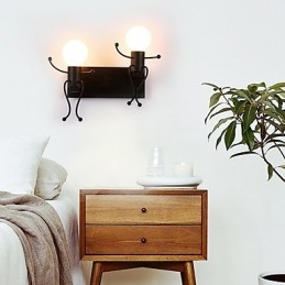 Robotform Vintage Metall Industriell Loft Rustik Vägglampa Bar Café Entré Hall Vägglampa Svart Vit Tillval