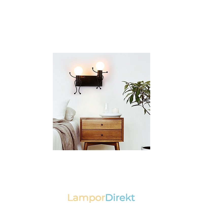 Robotform Vintage Metall Industriell Loft Rustik Vägglampa Bar Café Entré Hall Vägglampa Svart Vit Tillval