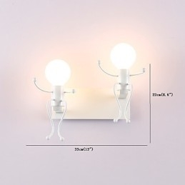 Robotform Vintage Metall Industriell Loft Rustik Vägglampa Bar Café Entré Hall Vägglampa Svart Vit Tillval