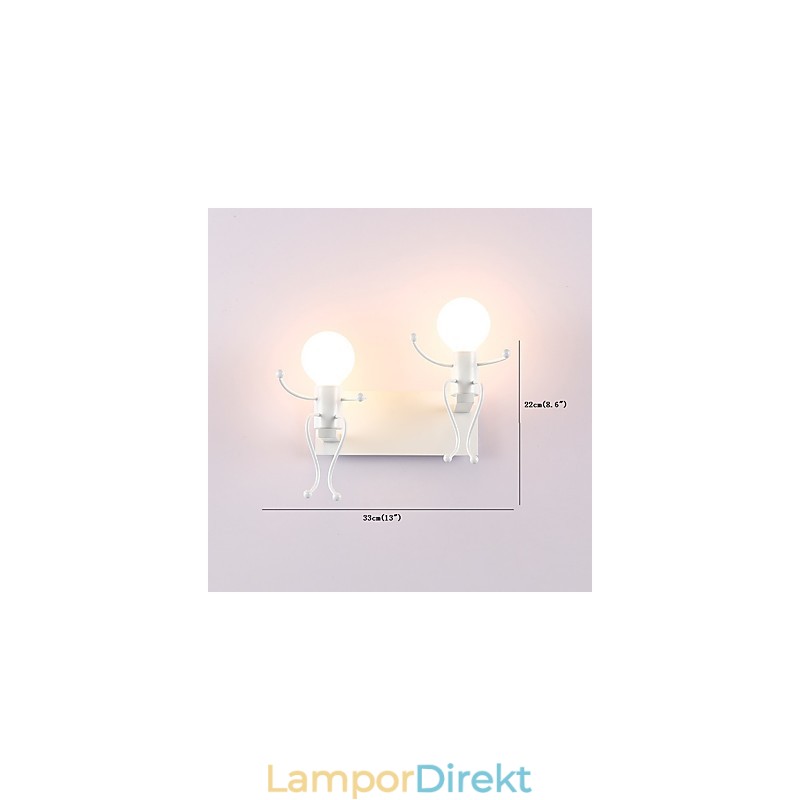 Robotform Vintage Metall Industriell Loft Rustik Vägglampa Bar Café Entré Hall Vägglampa Svart Vit Tillval