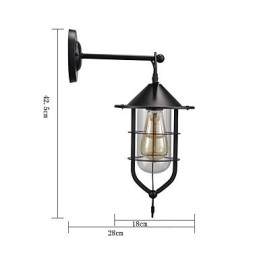Europeisk Stil Vägglampa Balkong Gång Utomhus Lampa Retro Industriell Vindbar Innergård Trappor Sovrum Vägg