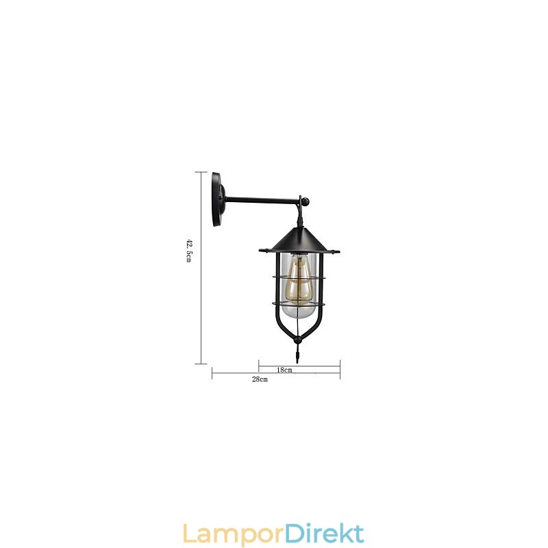 Europeisk Stil Vägglampa Balkong Gång Utomhus Lampa Retro Industriell Vindbar Innergård Trappor Sovrum Vägg