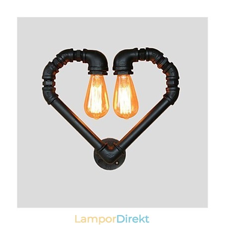 Vintage Vattenrör Loving Heart Kreativa Vägglampor Industriellt Vardagsrum Restaurang Barer Cafédekoration Vägglampor Vintage Vattenrör Loving Heart Kreativa Vägglampor Industriellt Vardagsrum Restaurang Barer Cafédekoration Vägglampor
