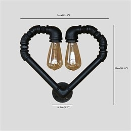Vintage Vattenrör Loving Heart Kreativa Vägglampor Industriellt Vardagsrum Restaurang Barer Cafédekoration Vägglampor