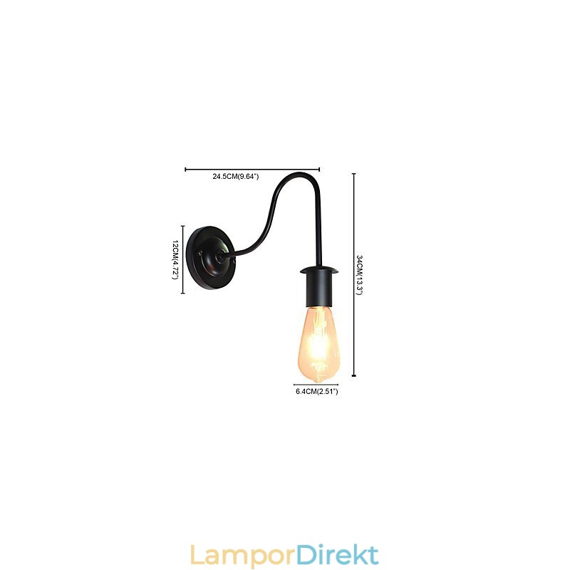Vägglampor Väggjärn Vägglampa Stum Svart Ljussabel Lampa På Vägg