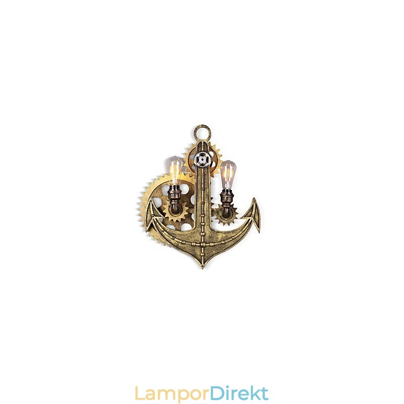 Vintage Industriella Vägglampor Trä Gear Form Kreativa Vridbara Lampor Restaurang Cafe Bar Dekorationsbelysning