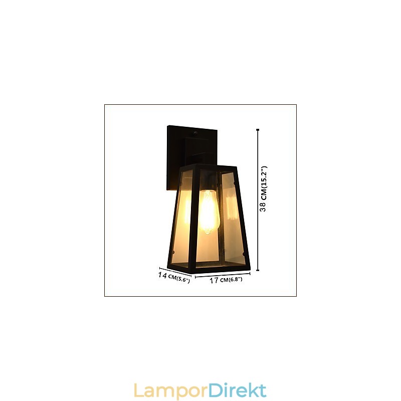 Vägglampa Vägglampor Väggjärn Vägglampa Stum Svart Ljussabel Lampa På Vägg