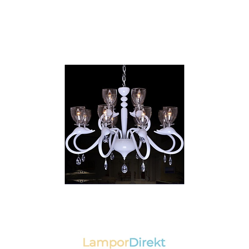 Europeisk Stil Crystal Droplight Individuality Creative Swan 12 Ljus Ljuskrona